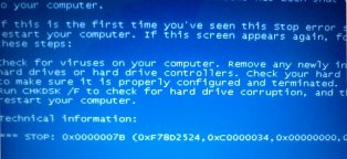 Синий Экран Смерти при Установке Windows Xp